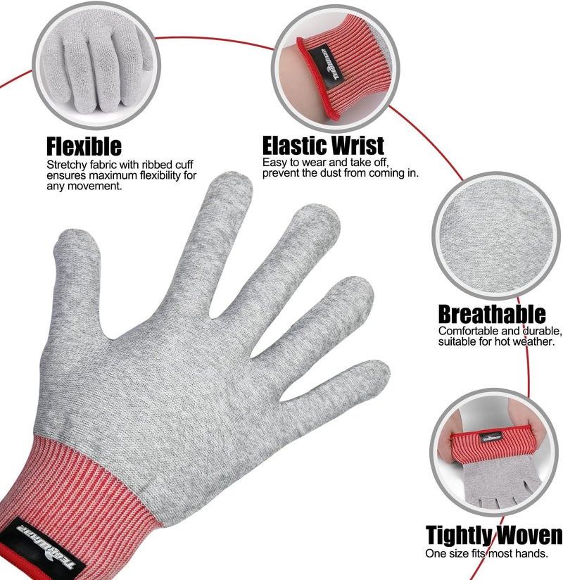 TECKWRAP Grey Professional Vinyl Wrap Anti-Static Application Gloves, Vinyl Wrap Gloves for Car Wrapping & Decal Application(2 Pairs/Pack) - Image 3
